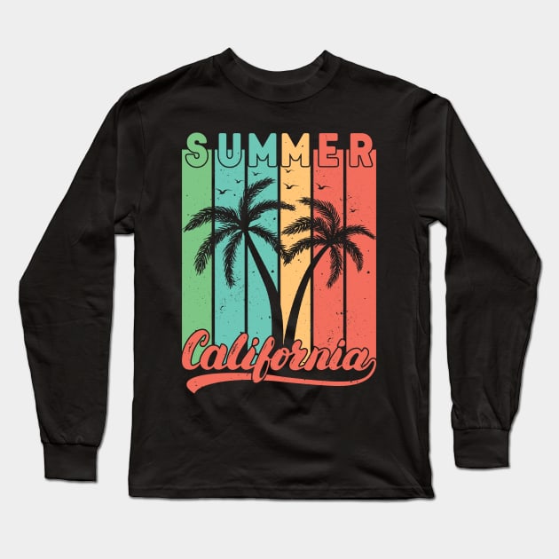 SUMMER California Retro Vintage Design Long Sleeve T-Shirt by Elias-nm